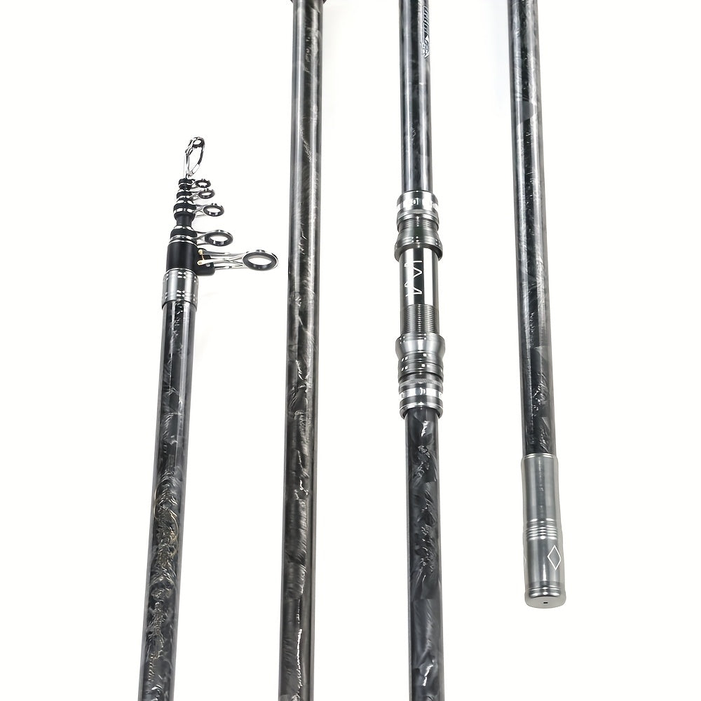 Heavy-Duty Carbon Fiber Telescopic Fishing Rods - 141.73inch, 153.54inch, 165.35inch, 177.17inch | Spincasting & Casting | Durable & Lightweight | Ideal for Sea, Lake, and Reservoir Fishing