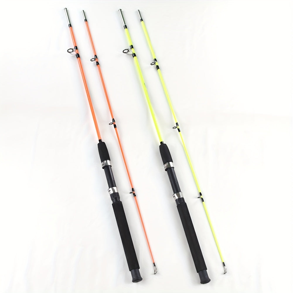 Solid Rod, 2-Section Joint Rod, Lure Rod, Sea Rod, Anchor Rod Made of Solid Fiberglass, Available in Orange And Yellow, Suitable for Saltwater Nearshore Boat Fishing.