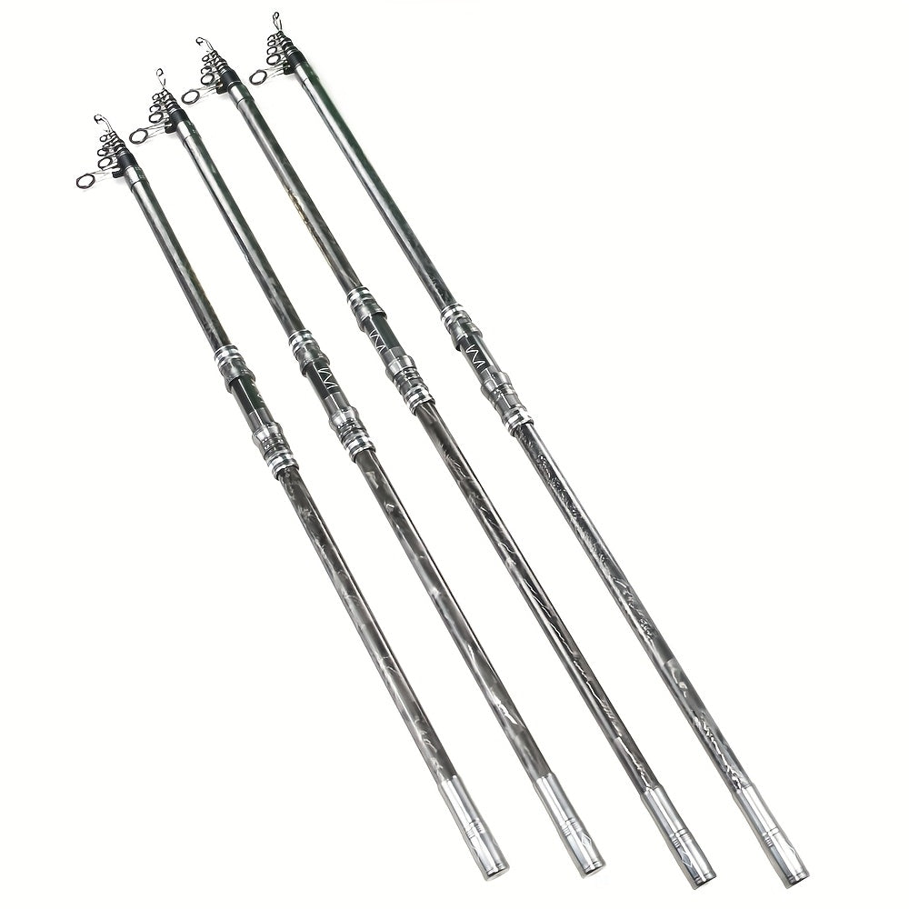 Heavy-Duty Carbon Fiber Telescopic Fishing Rods - 141.73inch, 153.54inch, 165.35inch, 177.17inch | Spincasting & Casting | Durable & Lightweight | Ideal for Sea, Lake, and Reservoir Fishing