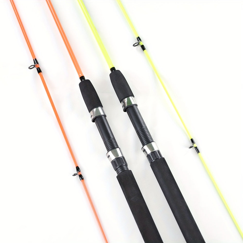 Solid Rod, 2-Section Joint Rod, Lure Rod, Sea Rod, Anchor Rod Made of Solid Fiberglass, Available in Orange And Yellow, Suitable for Saltwater Nearshore Boat Fishing.
