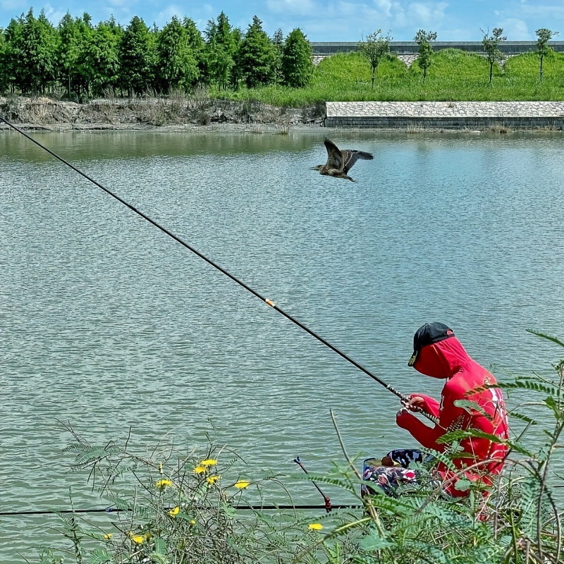 Carbon Fiber Telescopic Fishing Rod, Medium Fast Action, Lightweight, Portable, for Big Game Fishing, Available in 3.6m/11.81ft, 3.9m/12.80ft, 4.5m/14.76ft, 4.8m/15.75ft, 5.4m/17.72ft, Cyan Color, for Adults