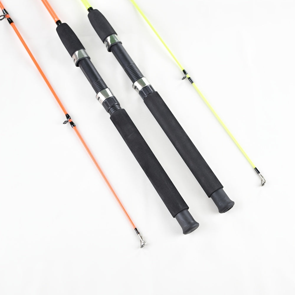 Solid Rod, 2-Section Joint Rod, Lure Rod, Sea Rod, Anchor Rod Made of Solid Fiberglass, Available in Orange And Yellow, Suitable for Saltwater Nearshore Boat Fishing.