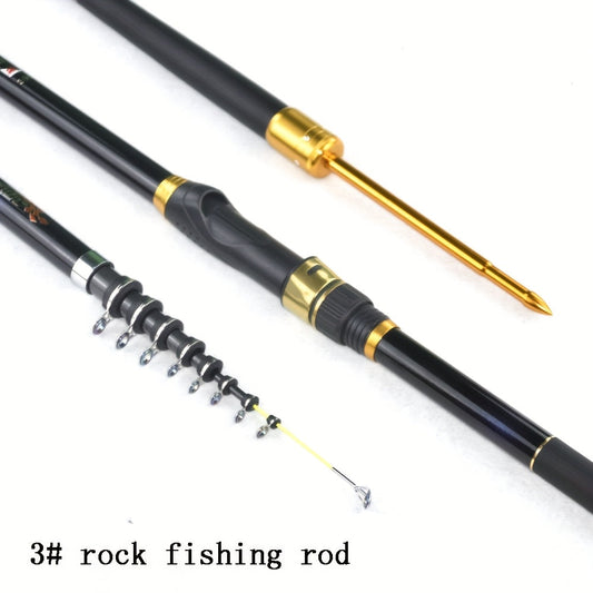 3# Soft Tail Rock Rod, Lightweight Carbon Fiber Portable Telescopic Fishing Rod, Medium Power, Moderate Action, Bait Weight 5-20g, 6.89Ft-14.76ft, Suitable for Beach Fishing, Long-Distance Casting and Trolling